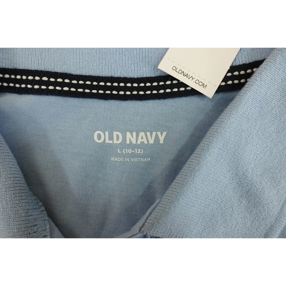 Old Navy Girls Large (10-12) Blue School Uniform Jersey-Knit Polo 2 Pack NWT